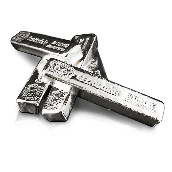 Scottsdale 20 Ounce Silver Bar (Cast), .999 Pure