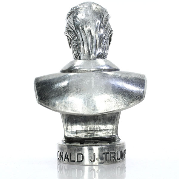 Donald Trump Bust - Sterling Silver Statue, 20 Troy Ozs, .925 Pure