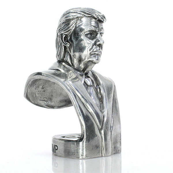 Donald Trump Bust - Sterling Silver Statue, 20 Troy Ozs, .925 Pure