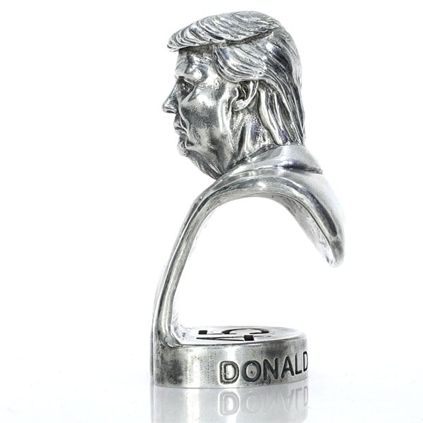 Donald Trump Bust - Sterling Silver Statue, 20 Troy Ozs, .925 Pure