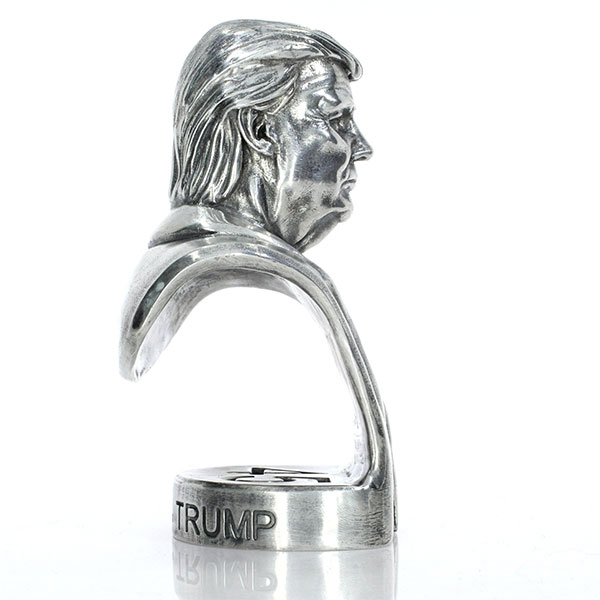 Donald Trump Bust - Sterling Silver Statue, 20 Troy Ozs, .925 Pure