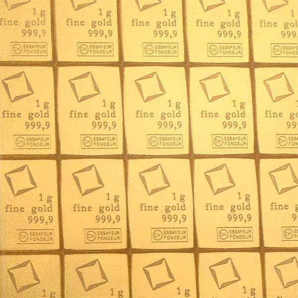 Valcambi CombiBar - 20 x 1 Gram .9999 Gold (0.643 troy Oz)