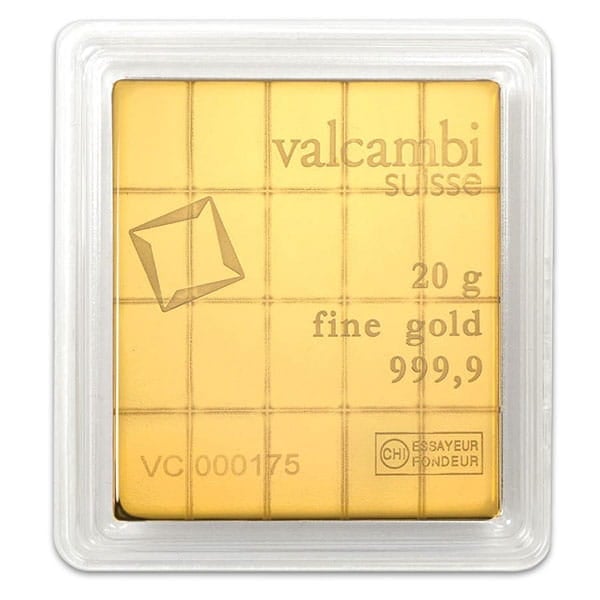 Valcambi CombiBar - 20 x 1 Gram .9999 Gold (0.643 troy Oz)