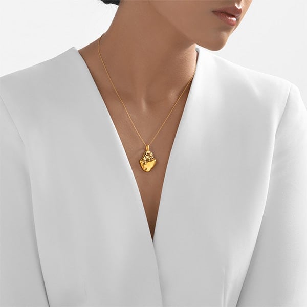 Gold Pendant - Golden Nugget **Hybrid Finish** - 21.3 Grams, 24K Pure thumbnail