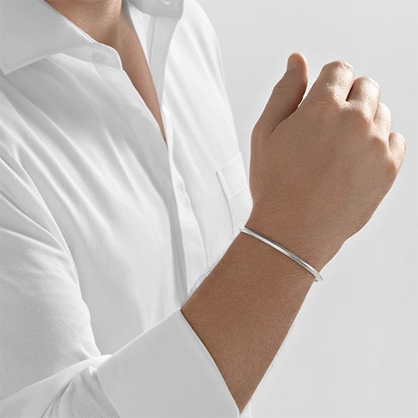 Platinum Bangle - Classic Ridge **Matte Finish** - 21.4 Grams, 24K Pure thumbnail