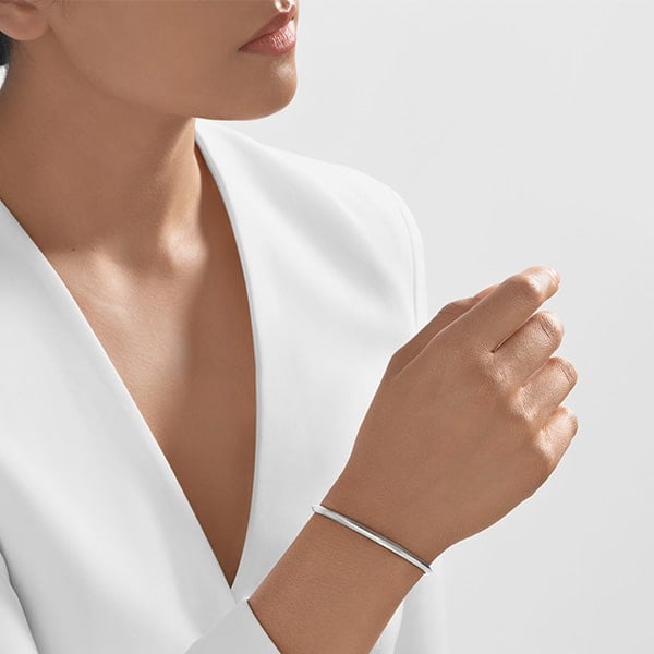 Platinum Bangle - Classic Ridge **Matte Finish** - 21.4 Grams, 24K Pure thumbnail
