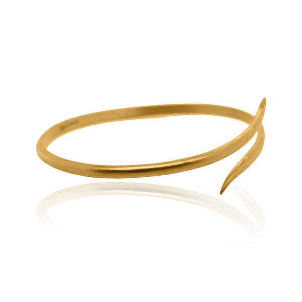 Gold Bangle - Arrow **Matte Finish** - 23.9 Grams, .9999 Fine 24K Pure