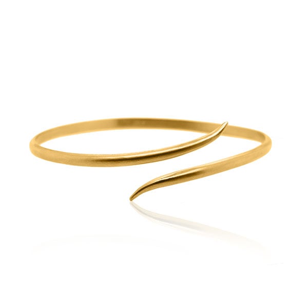 Gold Bangle - Arrow **Matte Finish** - 23.9 Grams, 24K Pure