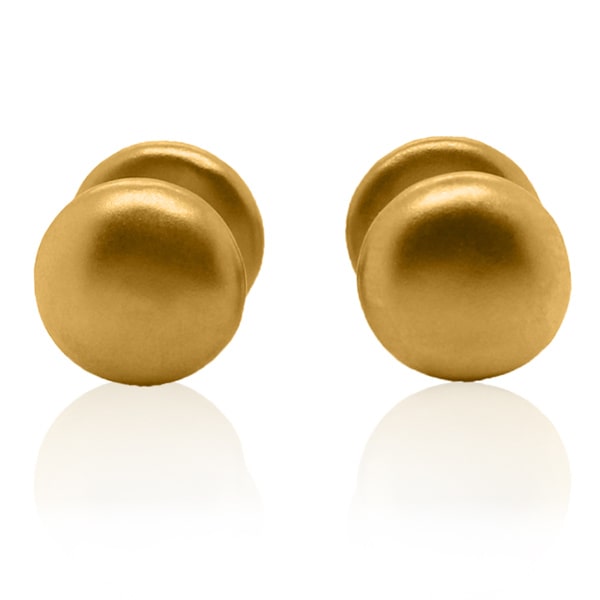 Gold Cufflinks - Golden Orbs **Matte Finish** - 23 Grams, 24K Pure thumbnail