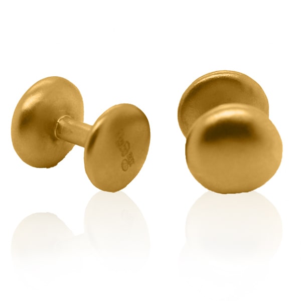 Gold Cufflinks - Golden Orbs **Matte Finish** - 23 Grams, .9999 Fine 24K Pure