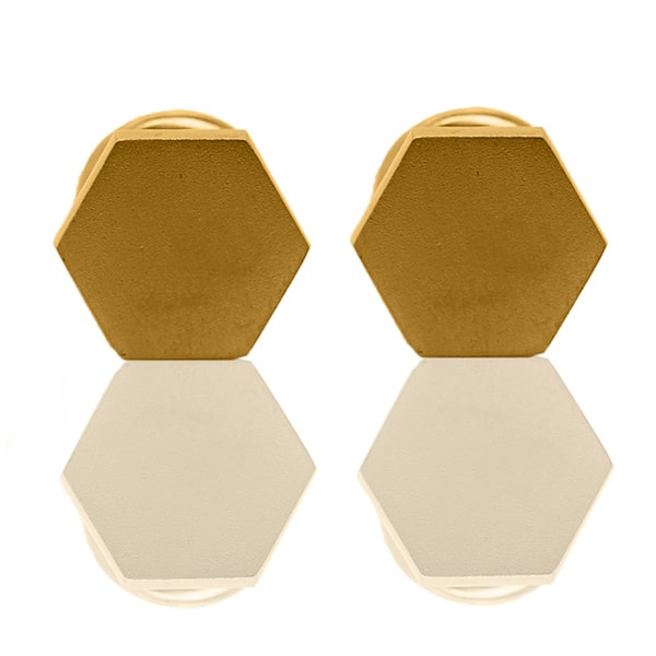 Gold Cufflinks - Modern Hexagons **Matte Finish** - 23 Grams, .9999 Fine 24K Pure