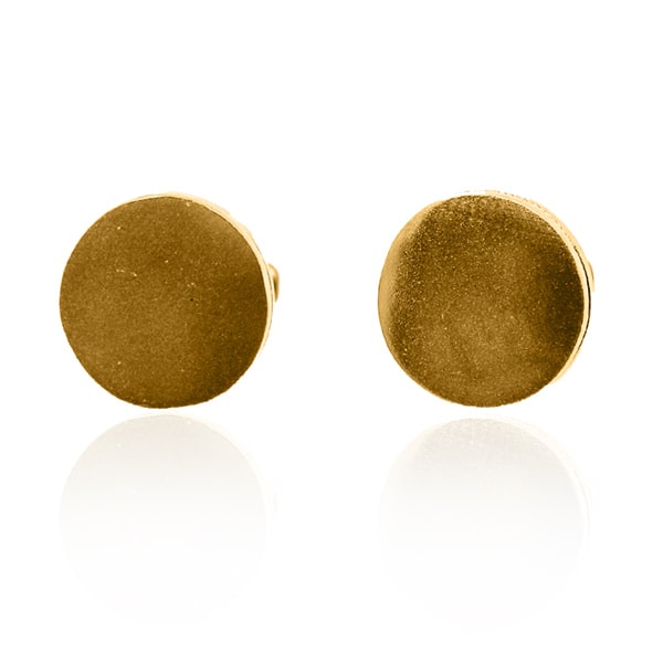 Gold Cufflinks - Beveled Polished Discs **Hybrid Finish** - 24.8 Grams, .9999 Fine 24K Pure