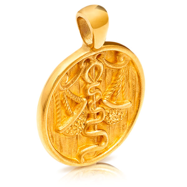 Gold Pendant - Libra **Hybrid Finish** - 15.8 Grams, 24K Pure