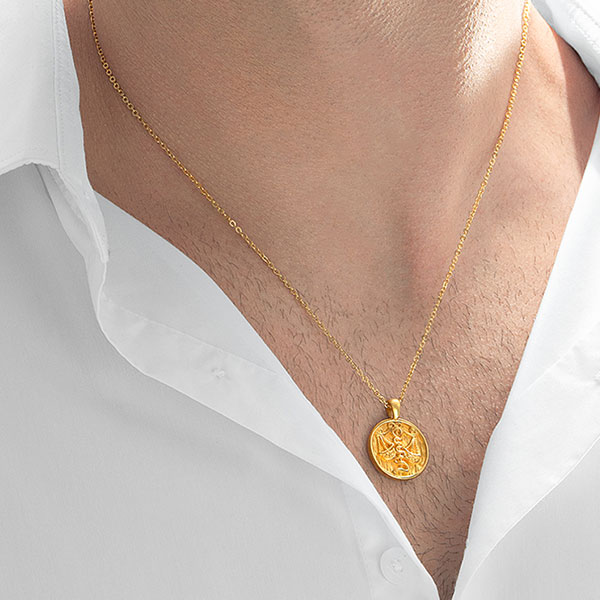 Gold Pendant - Libra **Hybrid Finish** - 15.8 Grams, 24K Pure