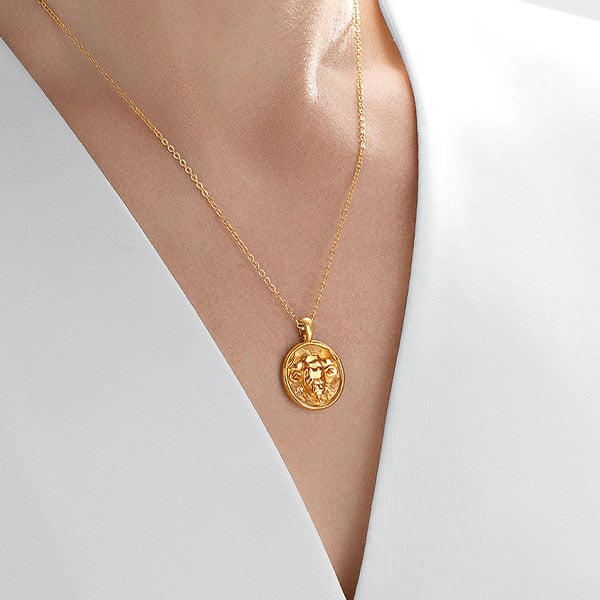 Gold Pendant - Taurus **Hybrid Finish** - 16.3 Grams, 24K Pure