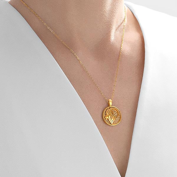 Gold Pendant - Capricorn **Hybrid Finish** - 16.4 Grams, 24K Pure