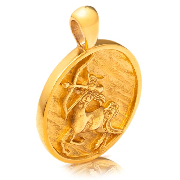 Gold Pendant - Sagittarius **Hybrid Finish** - 16.5 Grams, 24K Pure