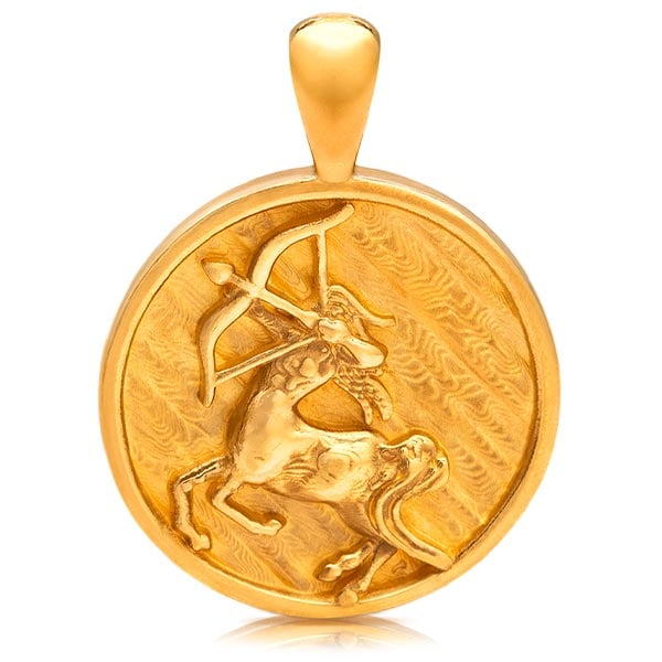 Gold Pendant - Sagittarius **Hybrid Finish** - 16.5 Grams, 24K Pure