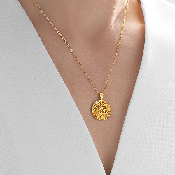 Gold Pendant - Aquarius **Hybrid Finish** - 17.4 Grams, 24K Pure