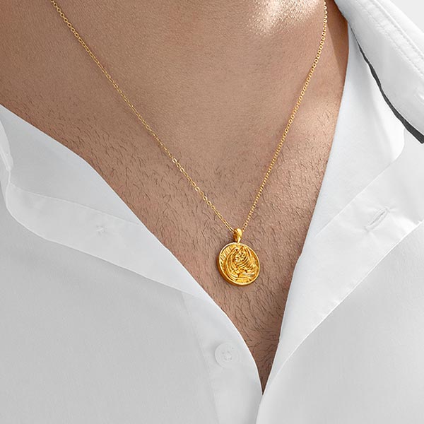Gold Pendant - Aquarius **Hybrid Finish** - 17.4 Grams, 24K Pure