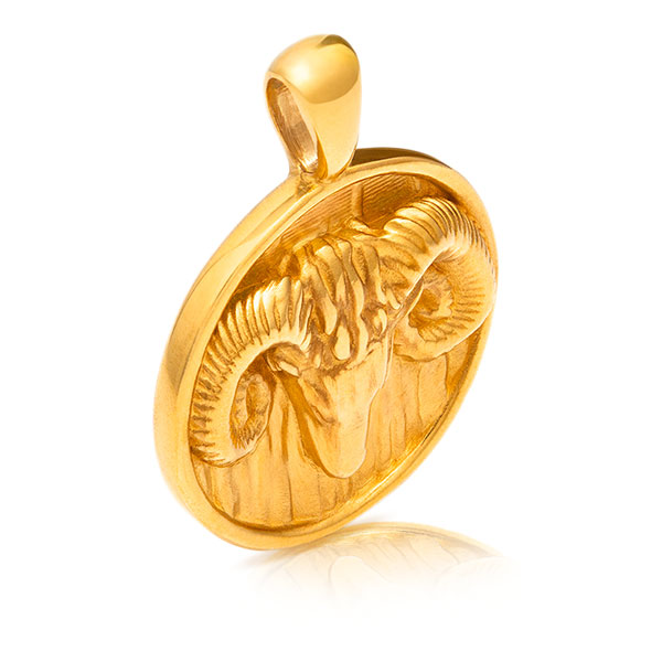 Gold Pendant - Aries **Hybrid Finish** - 17.6 Grams, 24K Pure