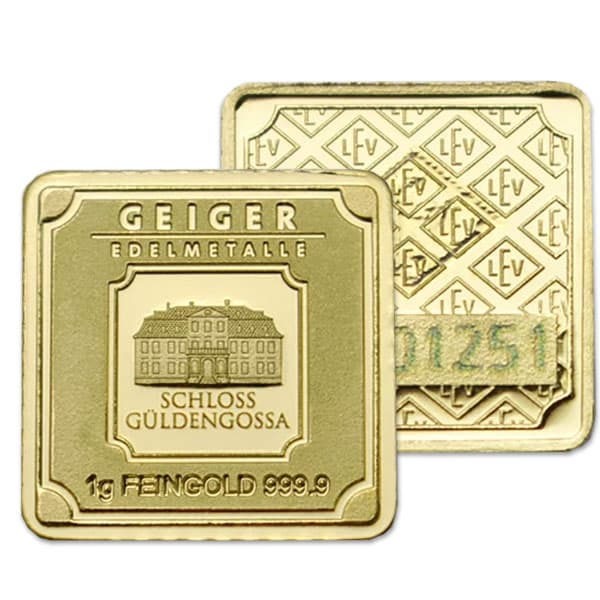 Geiger GOLD Bars - 25 x 1 Gram Multicard Pack .9999 Pure