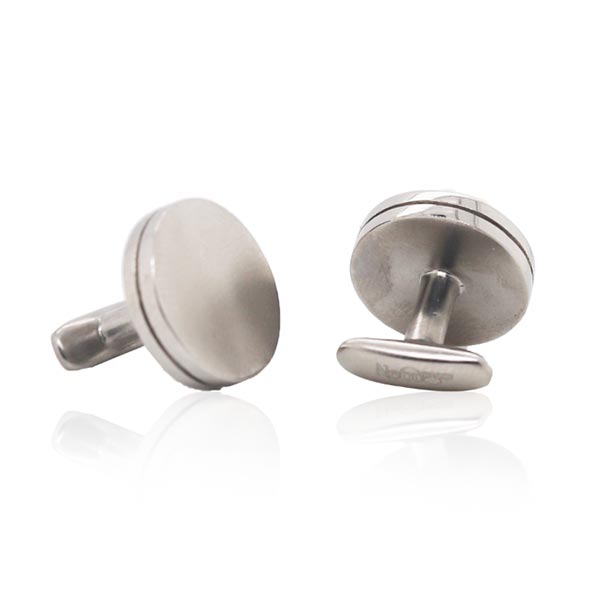 Platinum Cufflinks - Beveled Polished Discs **Hybrid Finish** - 25.5 Grams, .9995 Fine 24K Pure