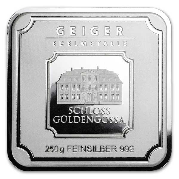Geiger SILVER Bar - 250 Gram .999 Pure, Mint Sealed