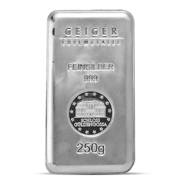 Silver Bar - 250 Gram, .999 Pure