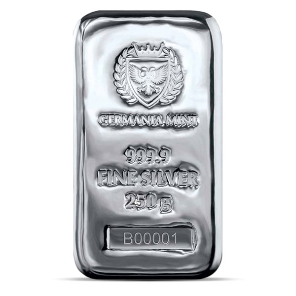Silver Bar - 250 Gram, .999 Pure