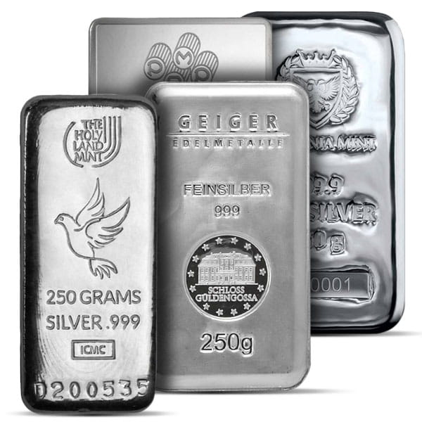Silver Bar - 250 Gram, .999 Pure