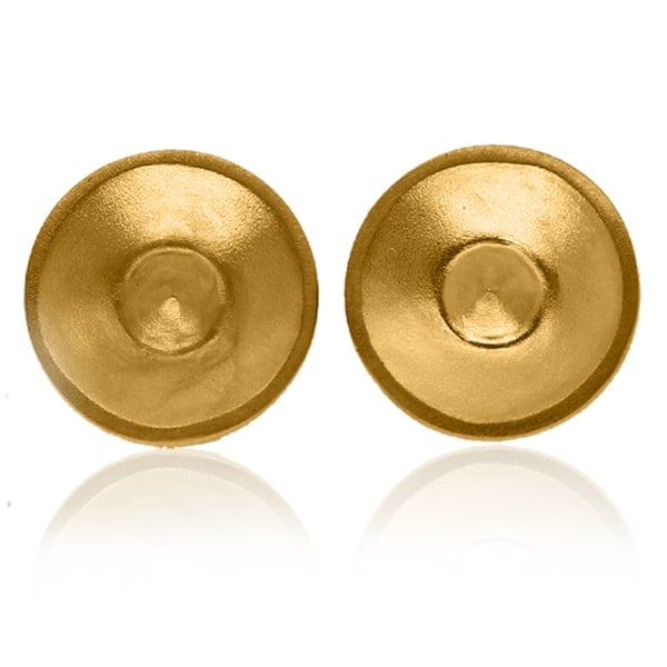 Gold Cufflinks - Propeller Points **Hybrid Finish** - 25.8 Grams, .9999 Fine 24K Pure