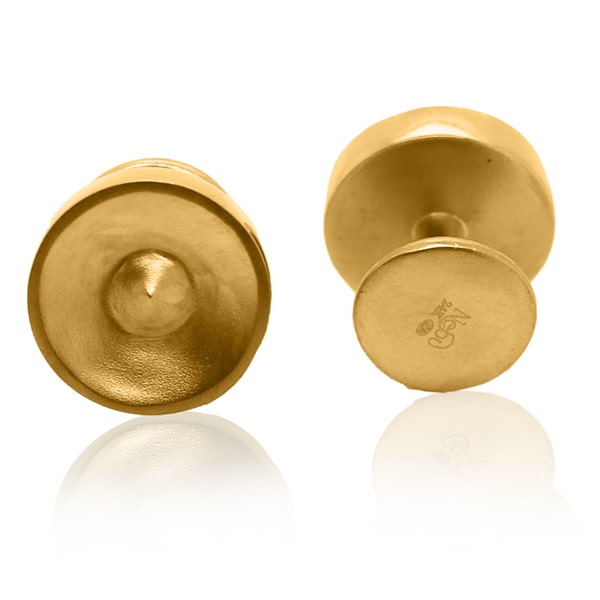Gold Cufflinks - Propeller Points **Hybrid Finish** - 25.8 Grams, 24K Pure
