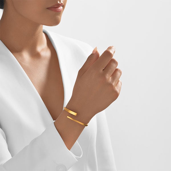 Gold Bangle - Eternal Twist Wrist Cuff **Matte Finish** - 31.8 Grams, 24K Pure