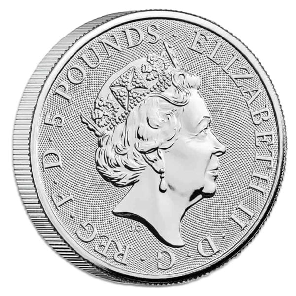 British Royal Mint Tudor Beasts; Yale of Beaufort - 2 Oz Silver Coin .9999 Pure thumbnail