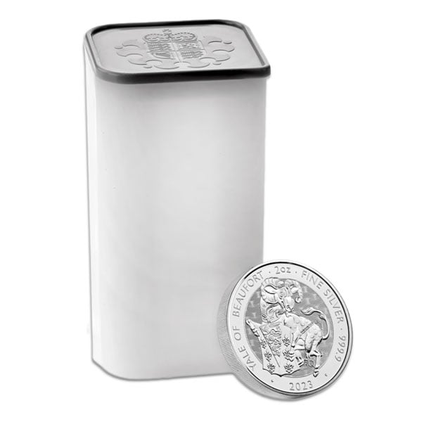 2023 British Royal Mint Tudor Beasts: Yale of Beaufort - 2 Oz Silver Coin .9999 Pure