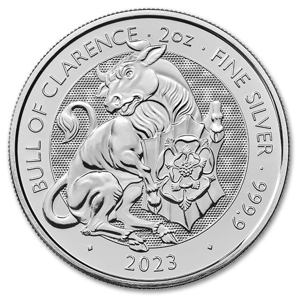 2023 British Royal Mint Tudor Beasts: Bull of Clarence - 2 Oz Silver Coin .9999 Pure