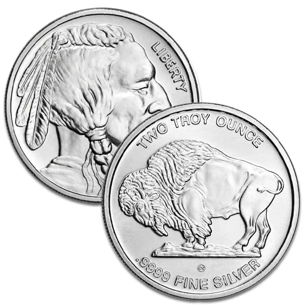 2 Oz Buffalo - .9999 Pure Silver Round