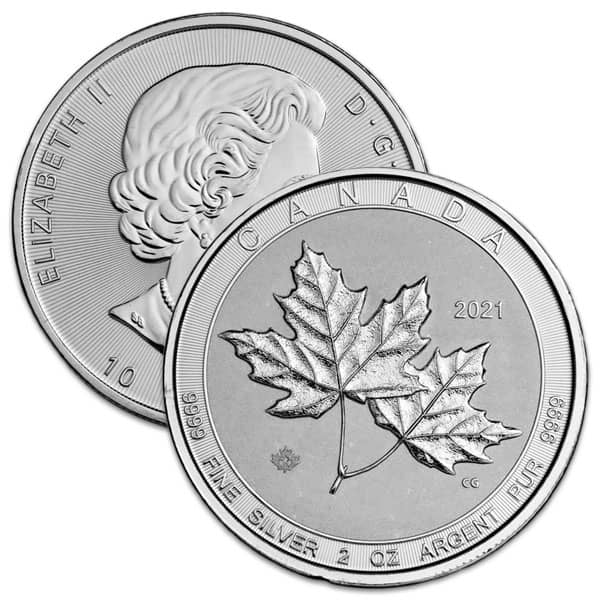 Canadian Twin Maple - Random Date, 2 Troy Oz .9999 Pure