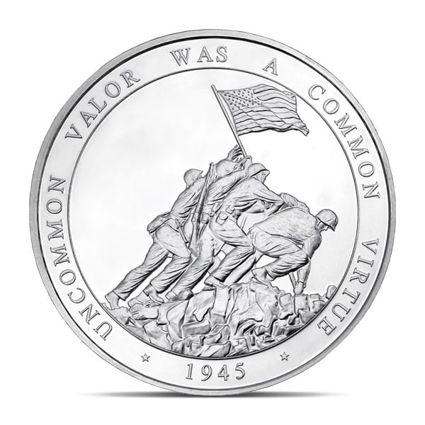 Battle of 1945 East Caribbean States (Iwo Jima) 2 Oz Silver Coin