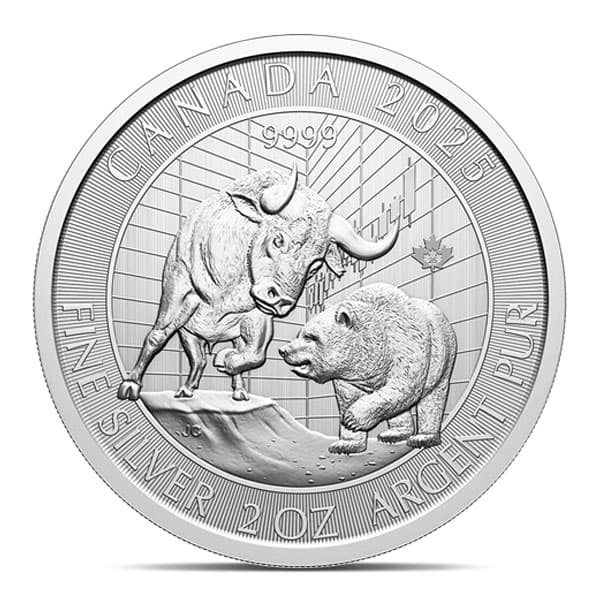 2025 RCM Bull and Bear  - 2 Oz Silver .9999 Pure