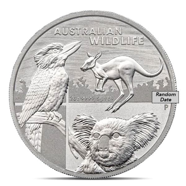 Australian Wildlife 2 Oz .9999 Silver Perth Mint (Any Date)