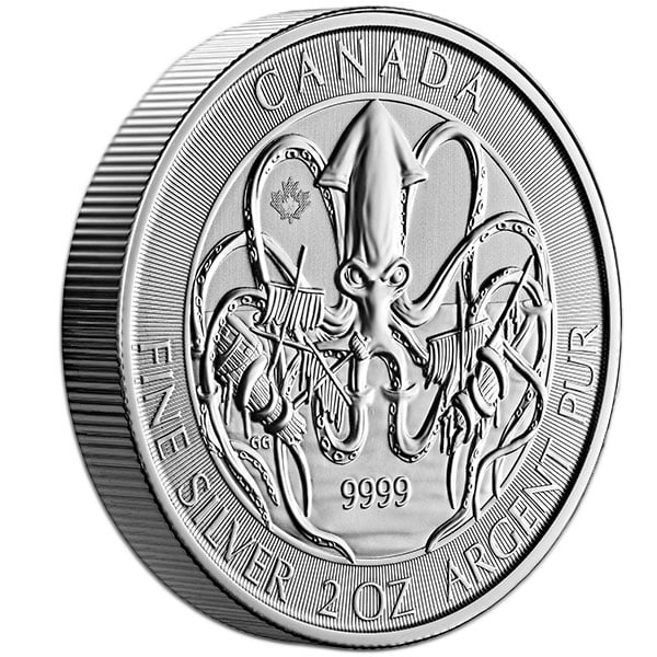 RCM Creatures of the North; Kraken - 2 Oz Silver Coin .9999 Pure thumbnail
