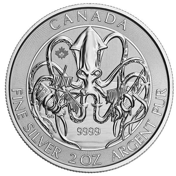 RCM Creatures of the North; Kraken - 2 Oz Silver Coin .9999 Pure