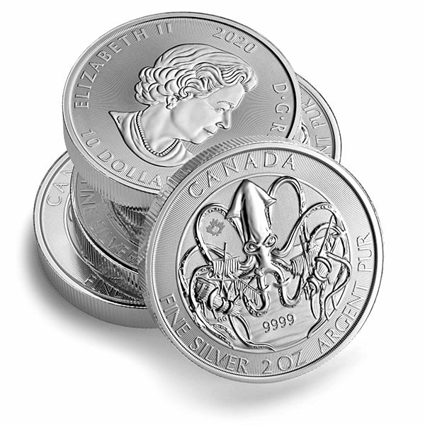 RCM Creatures of the North; Kraken - 2 Oz Silver Coin .9999 Pure thumbnail
