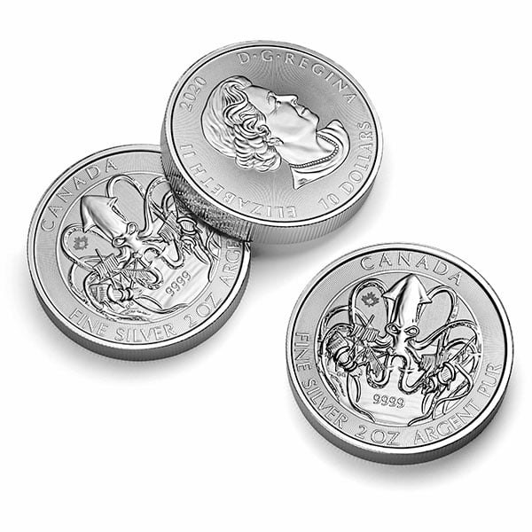 RCM Creatures of the North; Kraken - 2 Oz Silver Coin .9999 Pure