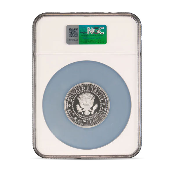 PF70 Graded 2 Troy Oz Silver President Trump Second Edition