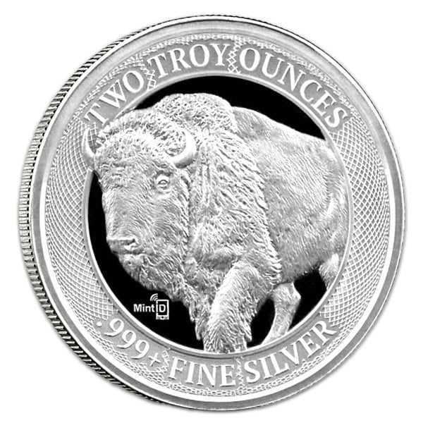 MintID 2-oz Buffalo Silver Round High Relief, .999 Pure thumbnail