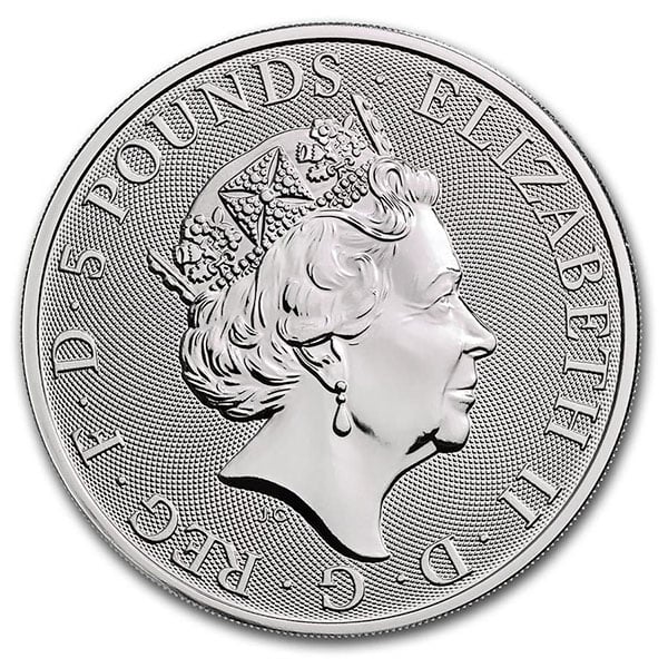 British Royal Mint Queen's Beast; White Horse - 2 Oz Silver Coin .9999 Pure