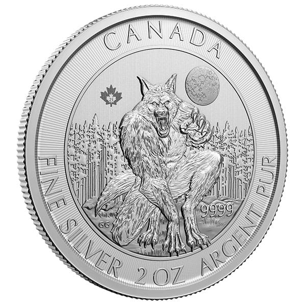 RCM Creatures of the North; Werewolf - 2 Oz Silver Coin .9999 Pure